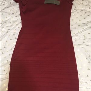 Burgundy Body Con Dress